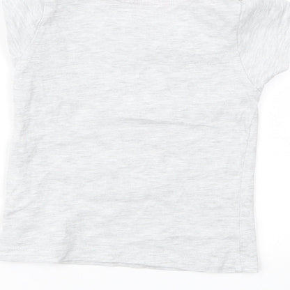 Preloved Primark Girls Grey   Basic T-Shirt Size 9-12 Months - Label