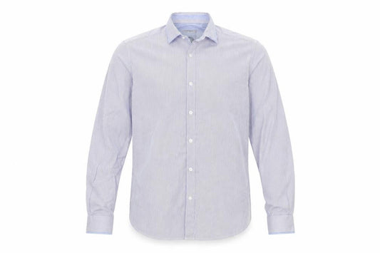 Remus Uomo Mens Blue Striped   Button-Up Size 15.5