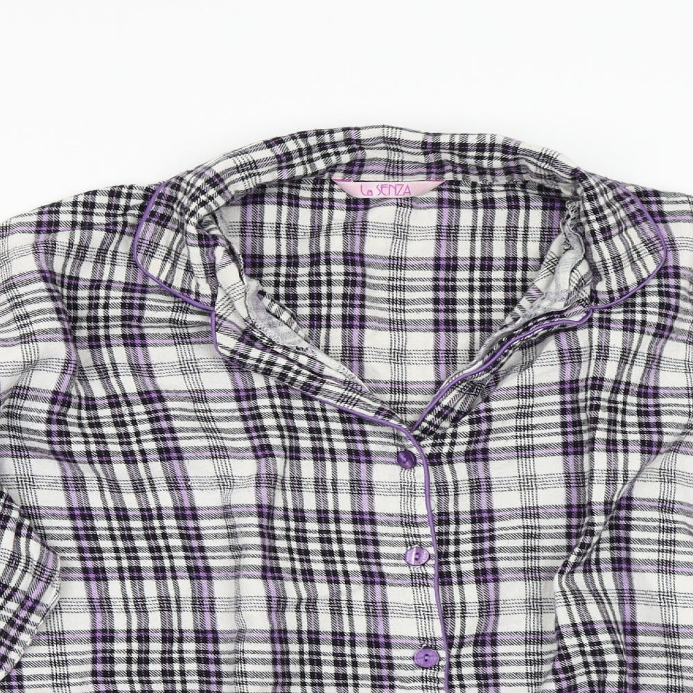 La Senza Womens White Check  Basic Button-Up Size M