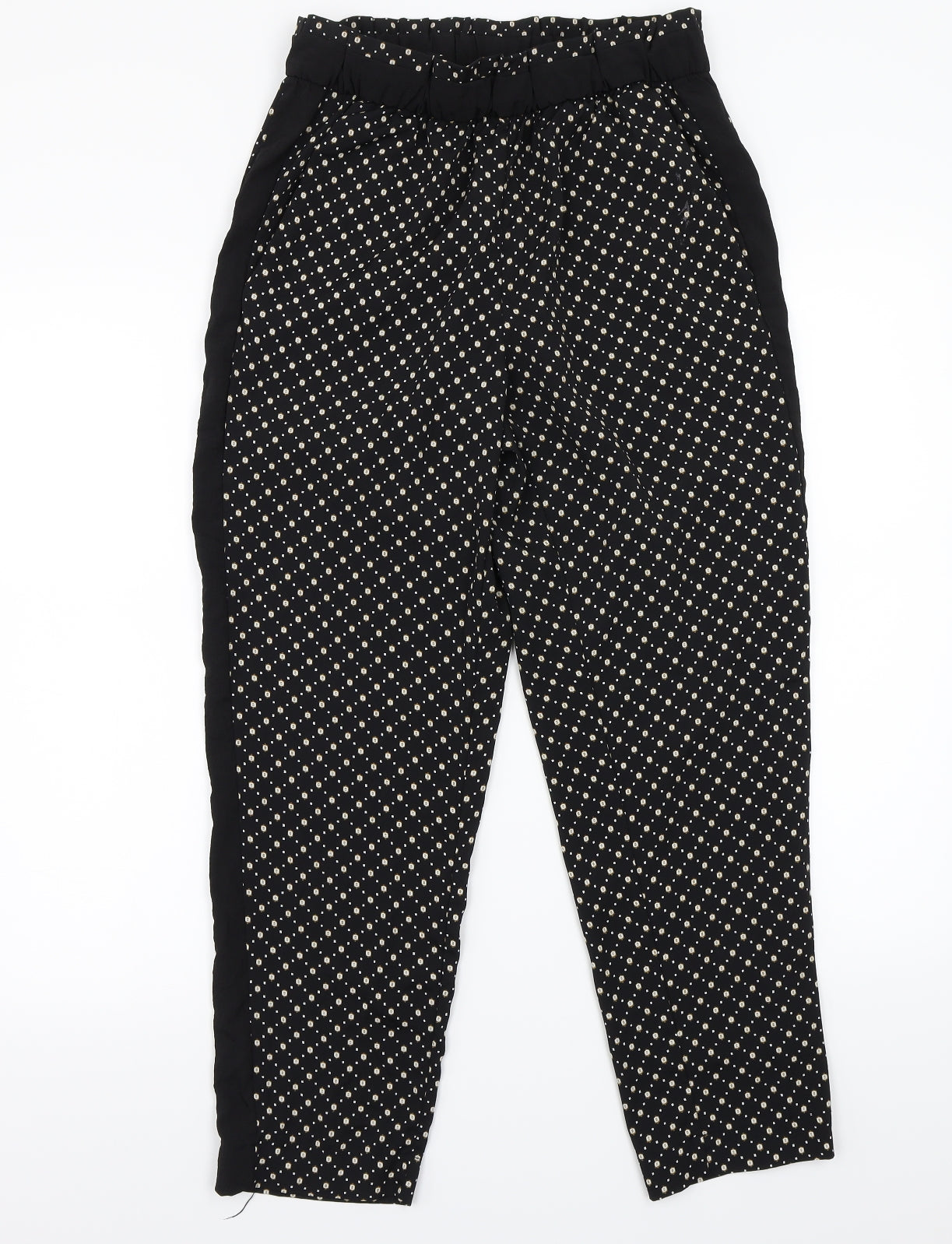 H&M Womens Black Floral  Trousers  Size 10 L25 in