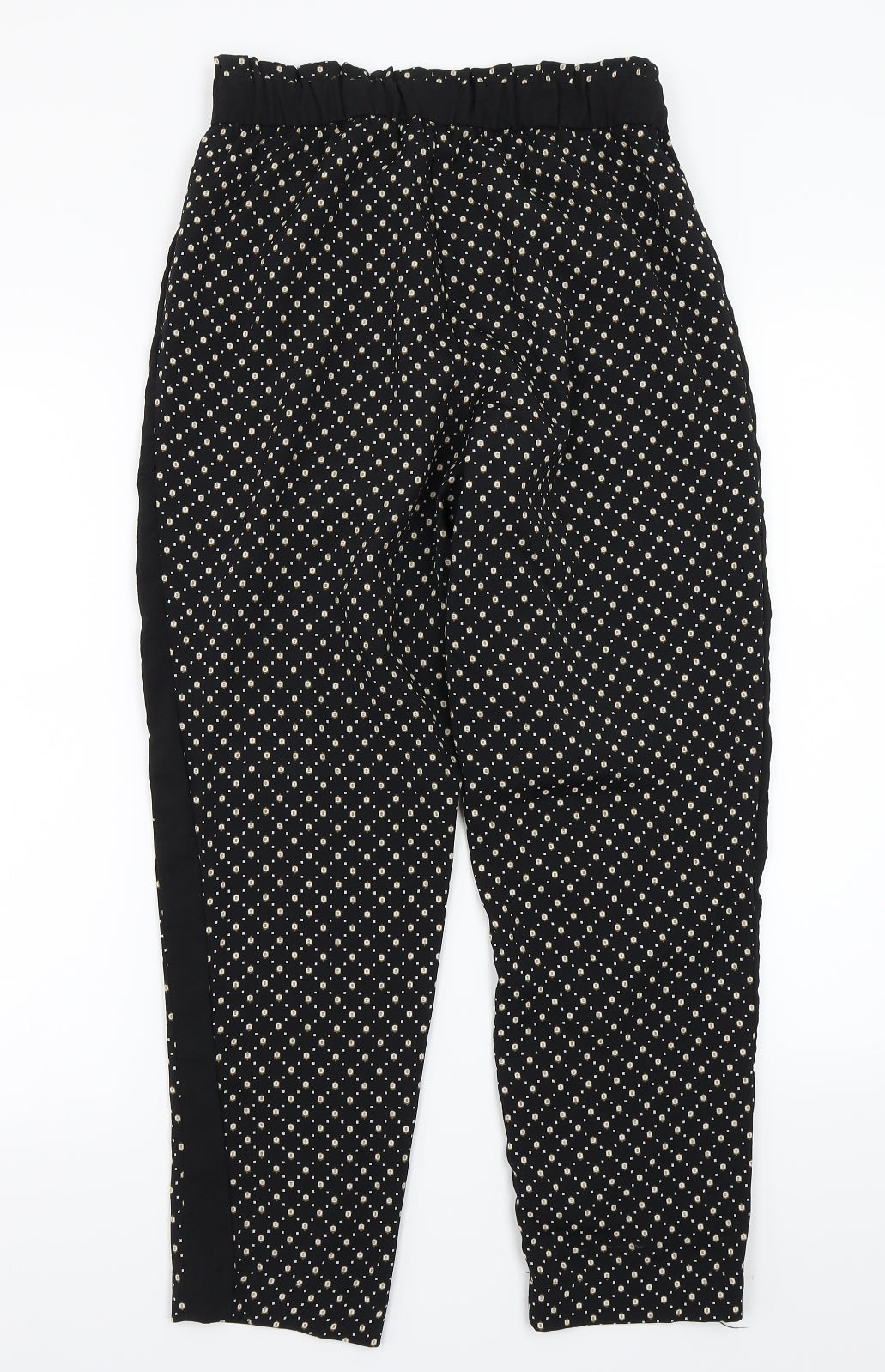 H&M Womens Black Floral  Trousers  Size 10 L25 in