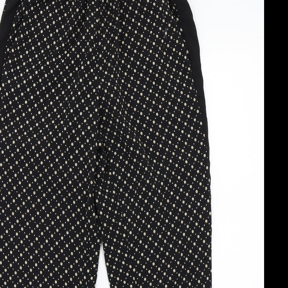 H&M Womens Black Floral  Trousers  Size 10 L25 in