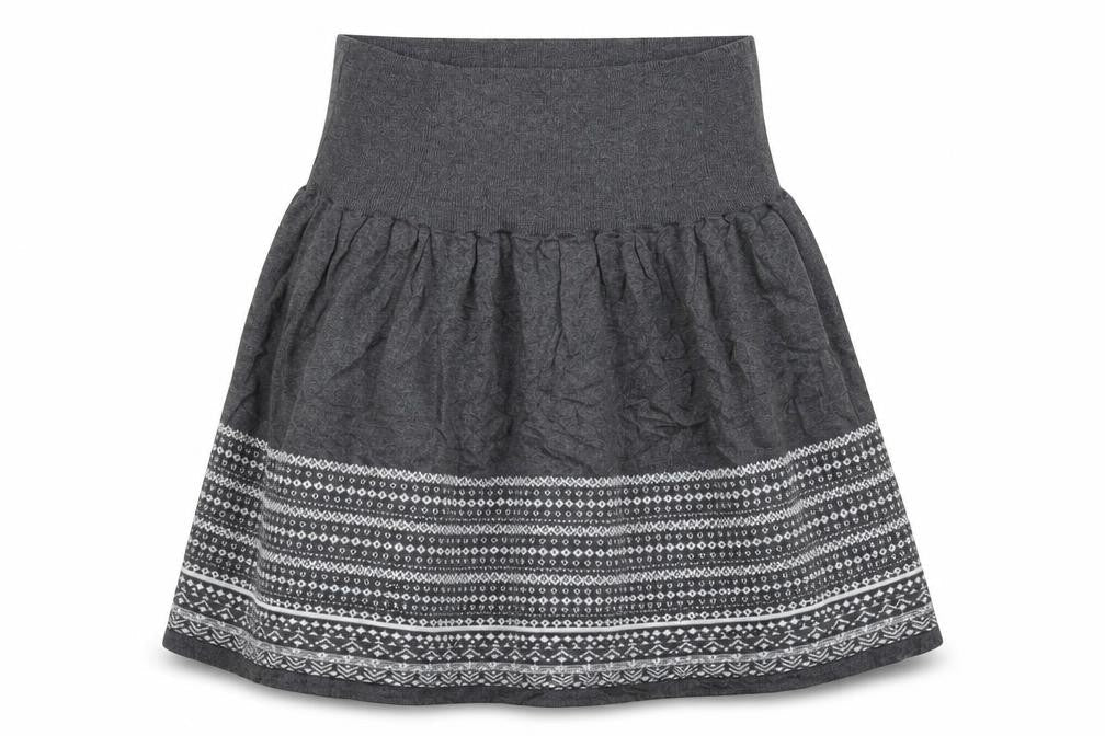 Switch Womens Grey Geometric Knit A-Line Skirt Size M