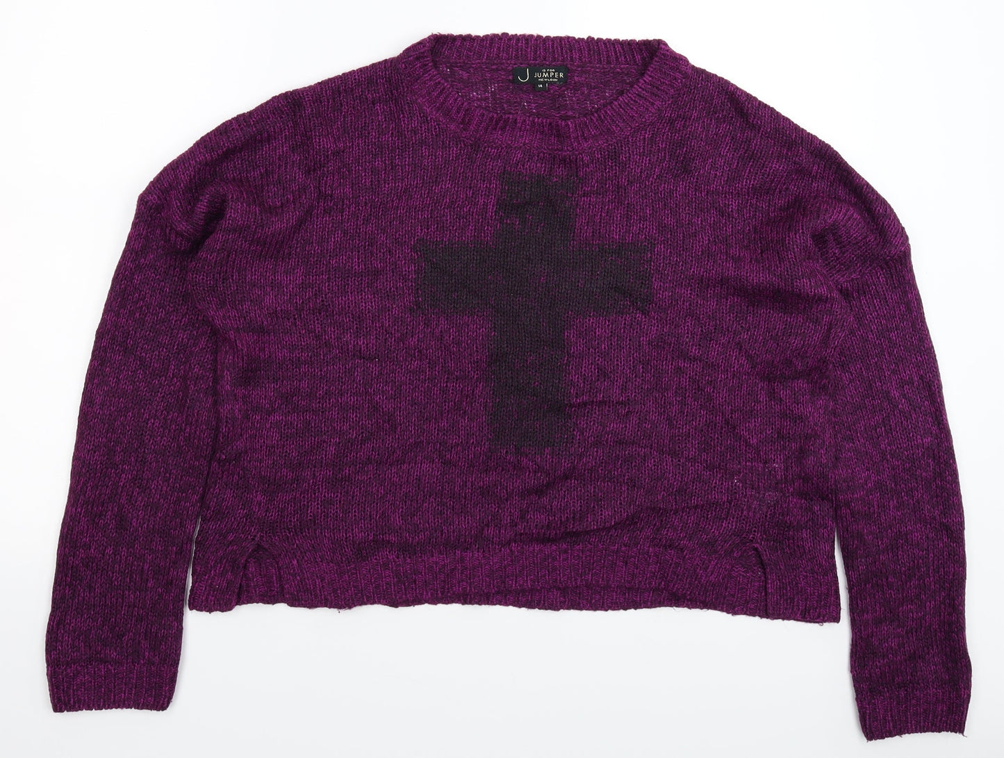 New Look Womens Purple  Knit Pullover Jumper Size 14