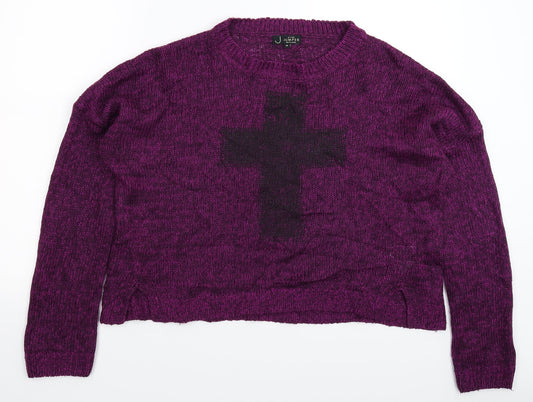 New Look Womens Purple  Knit Pullover Jumper Size 14