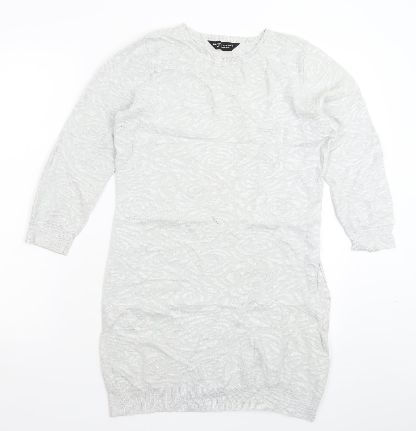 Dorothy Perkins Womens Grey  Knit Pullover Jumper Size 10