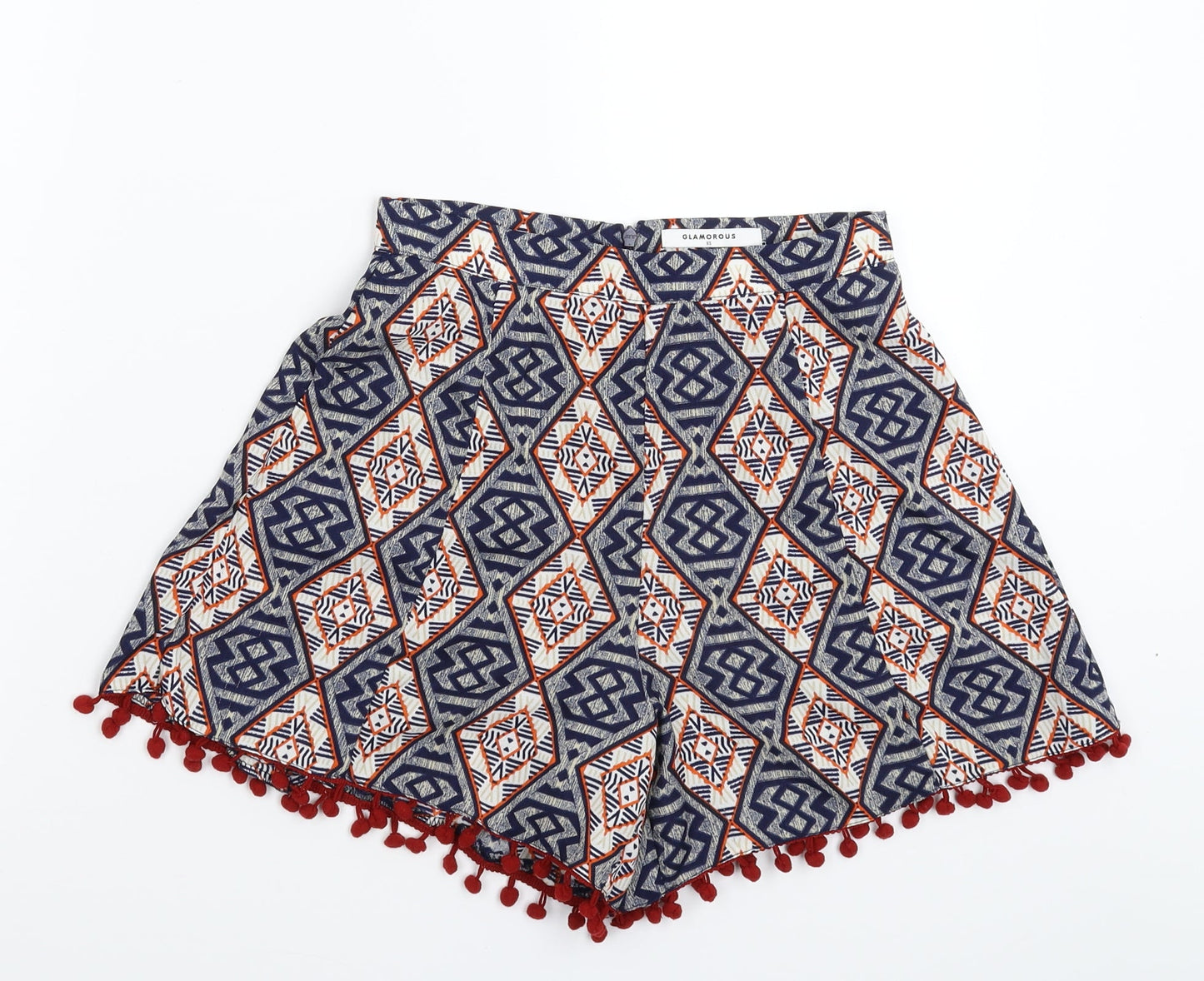 Glamorous Womens Multicoloured Geometric  Hot Pants Shorts Size XS