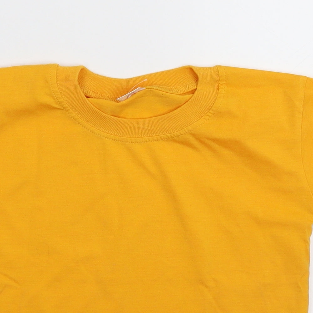 Zaan Girls Yellow   Basic T-Shirt Size M