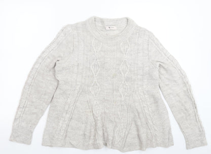Tu Womens Grey  Knit Pullover Jumper Size M