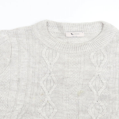 Tu Womens Grey  Knit Pullover Jumper Size M