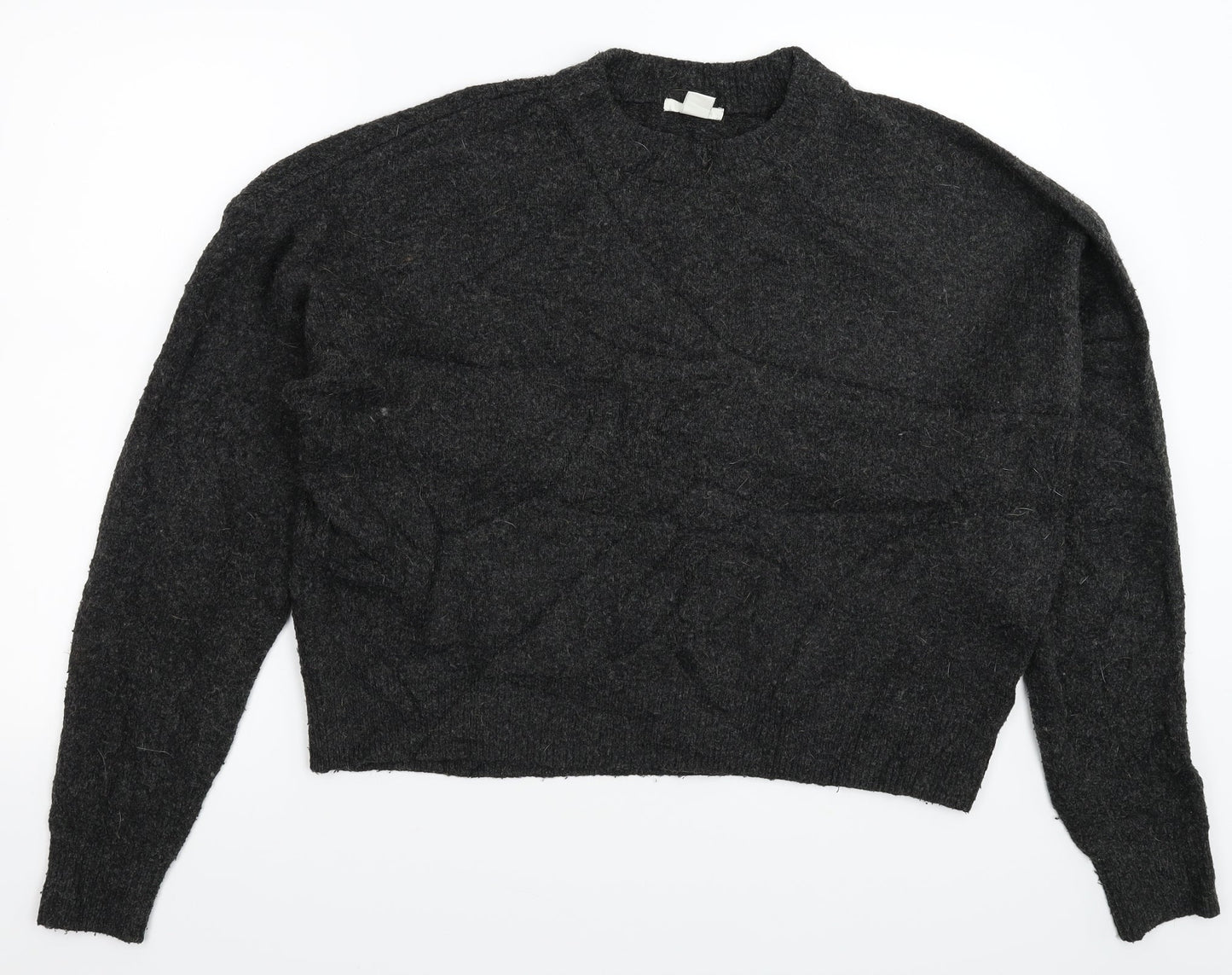 H&M Womens Black  Knit Pullover Jumper Size M  - Oversized