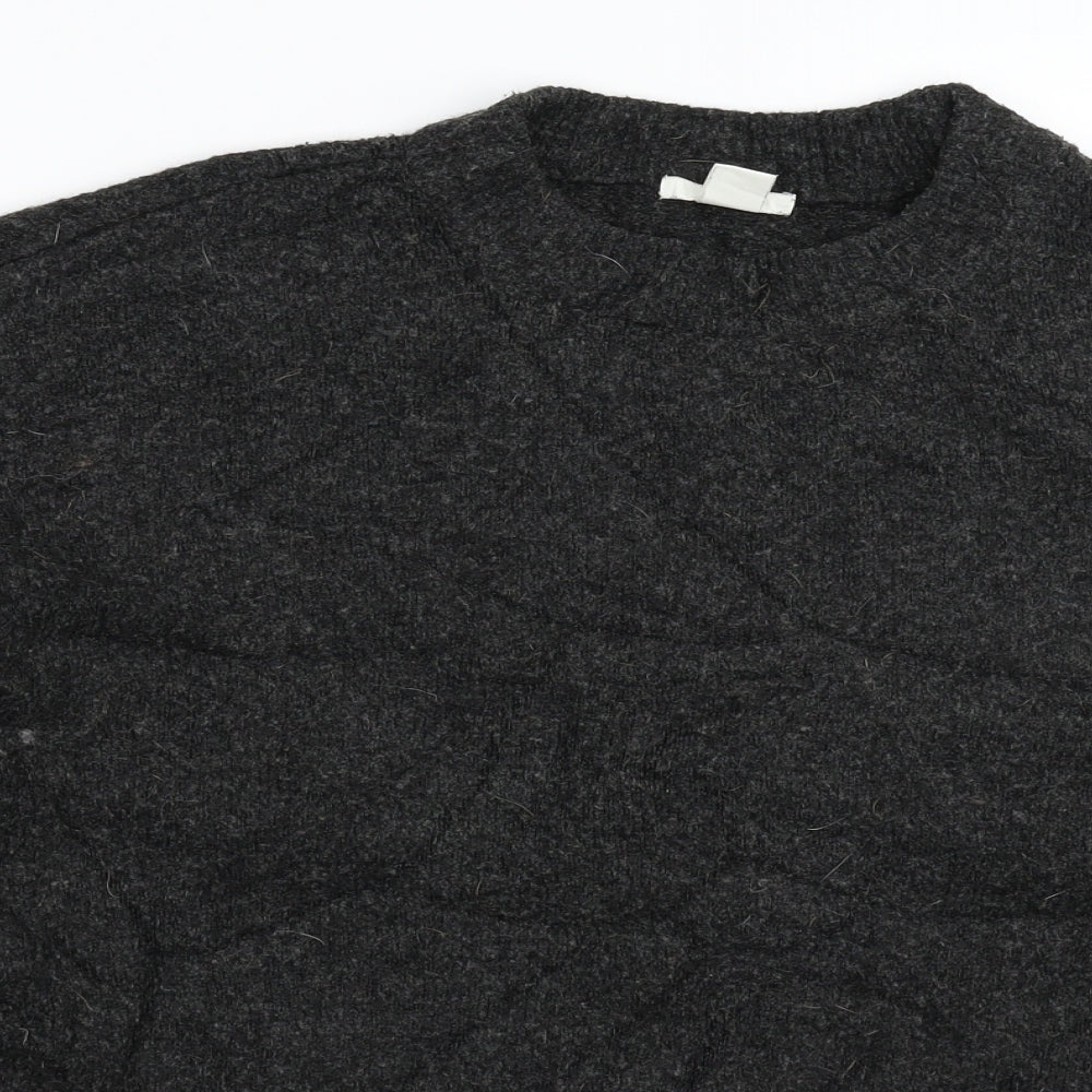H&M Womens Black  Knit Pullover Jumper Size M  - Oversized
