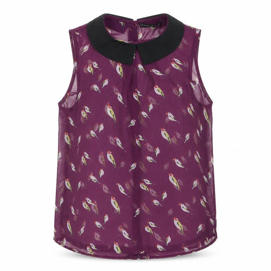 Atmosphere Womens Purple Geometric Chiffon Basic Blouse Size 12  - Bird