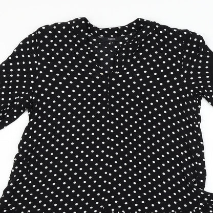 Next Womens Black Polka Dot  Fit & Flare  Size 8