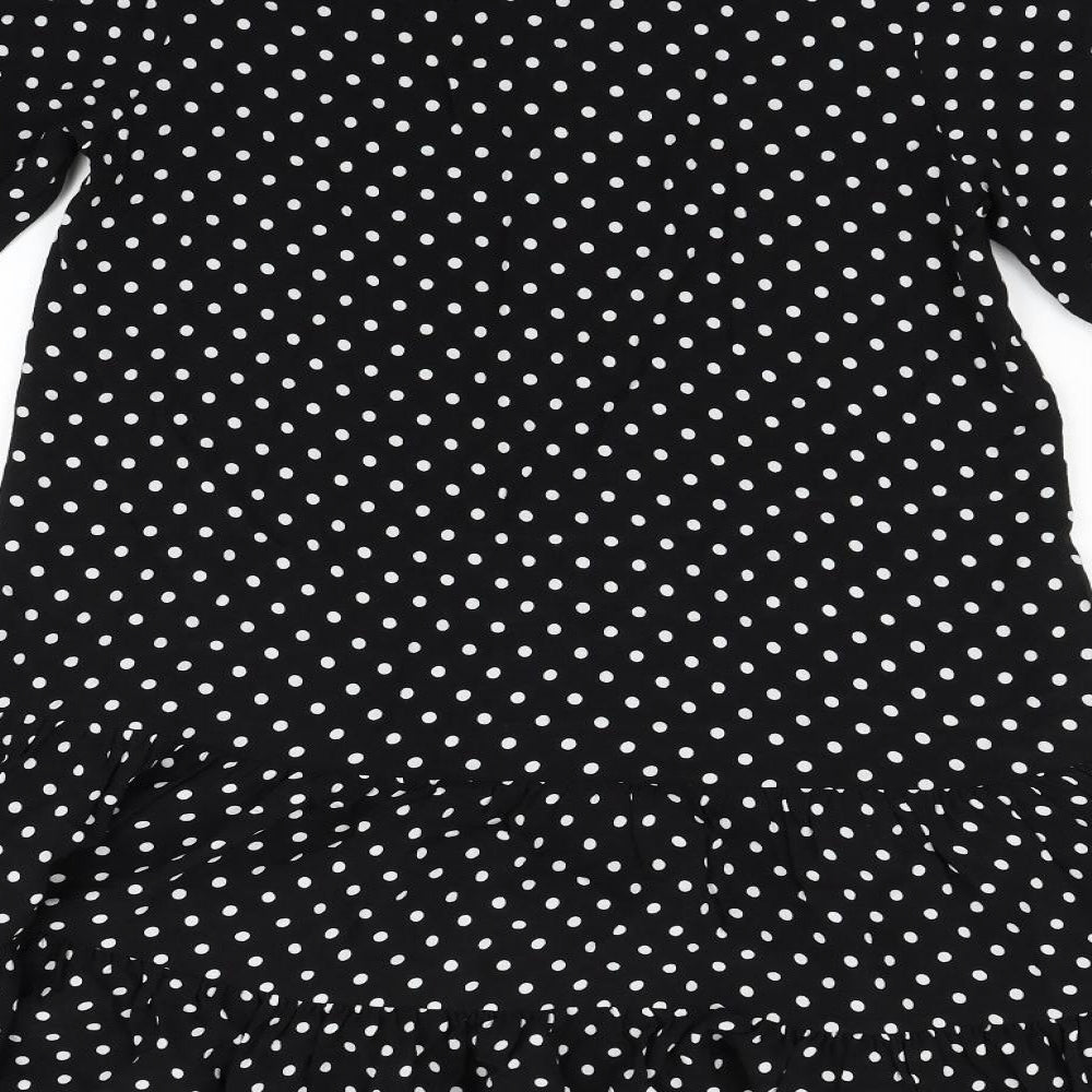 NEXT Womens Black Polka Dot  Fit & Flare  Size 8