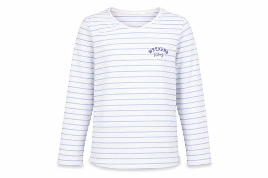 George Girls White Striped  Basic T-Shirt Size 9-10 Years