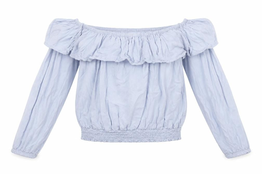 H&M Girls Blue   Basic Blouse Size 10-11 Years