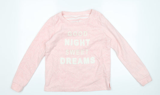George Womens Pink Solid  Top Pyjama Top Size 8  - Good night sweet dreams