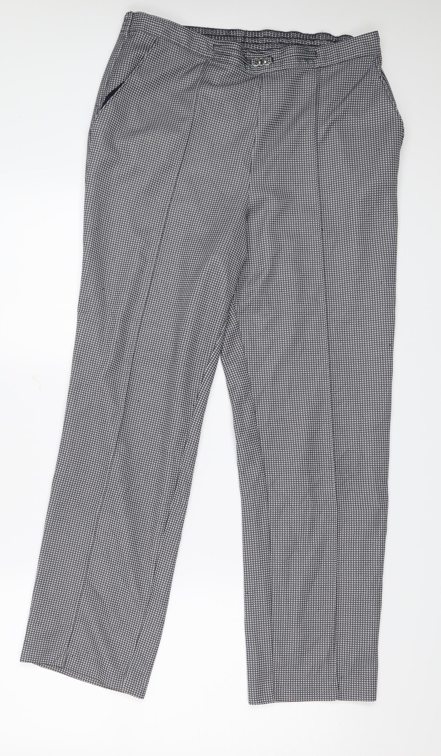 Marks and Spencer Womens Grey Plaid  Trousers  Size M L26 in