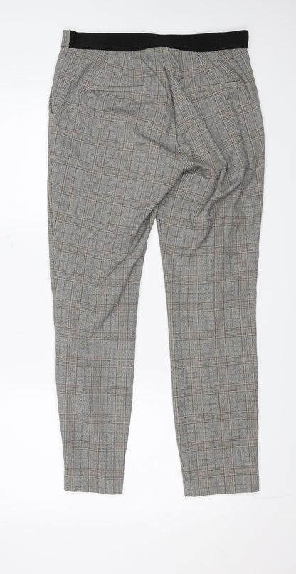 Zara Womens Grey Plaid  Trousers  Size M L25 in