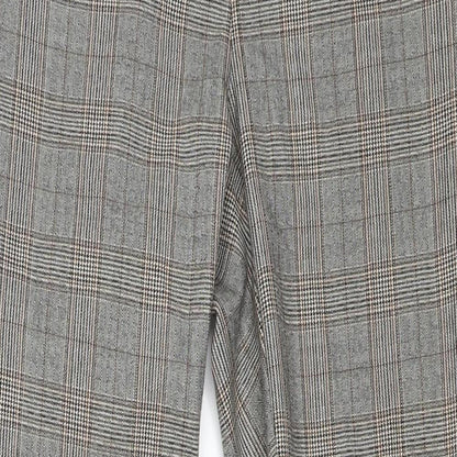 Zara Womens Grey Plaid  Trousers  Size M L25 in