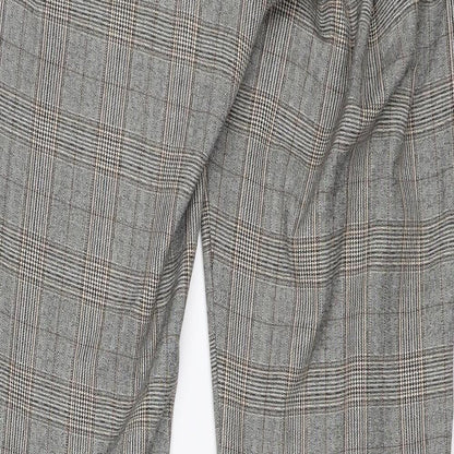 Zara Womens Grey Plaid  Trousers  Size M L25 in