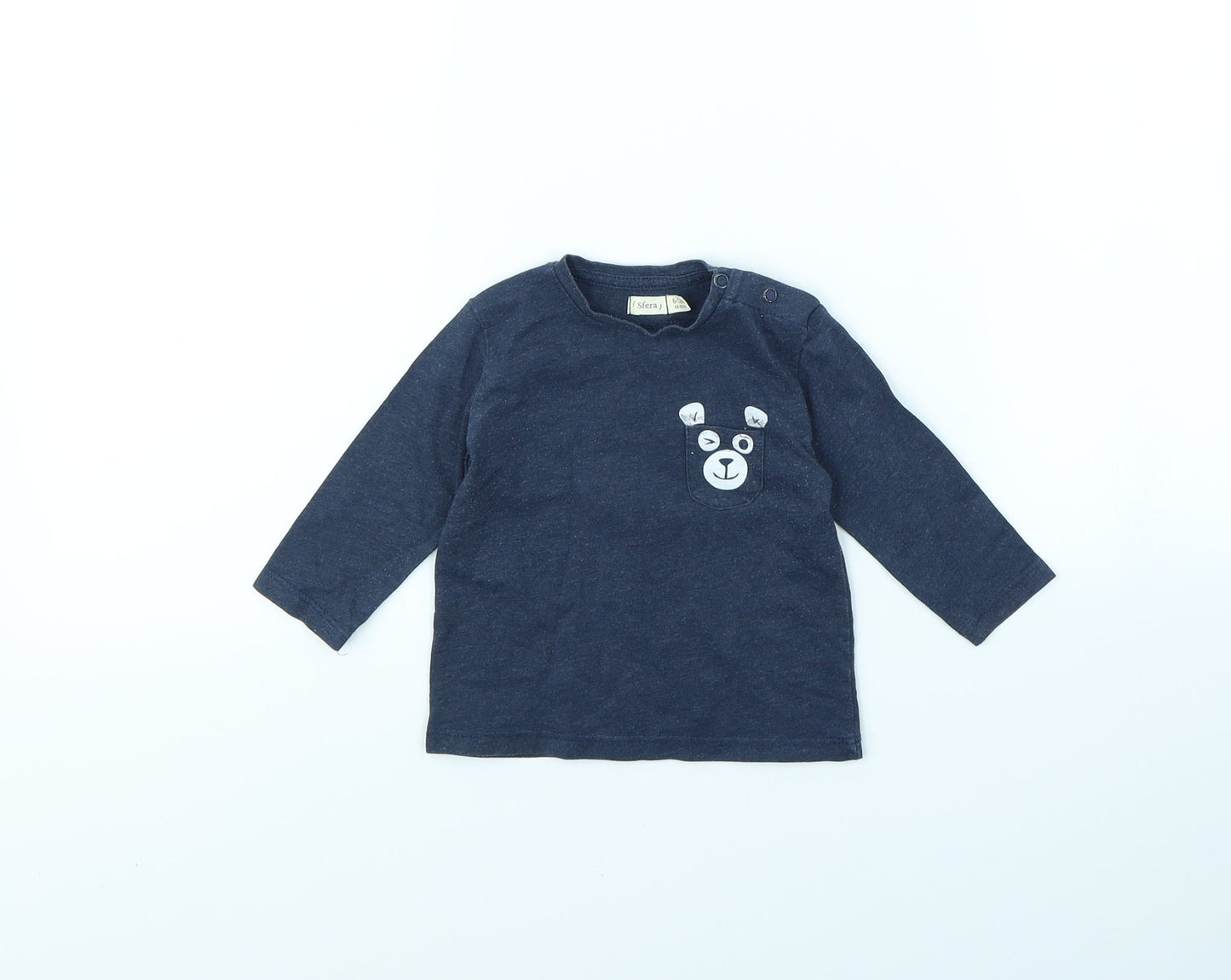 Sfera Girls Blue   Basic T-Shirt Size 6-9 Months  - BEAR