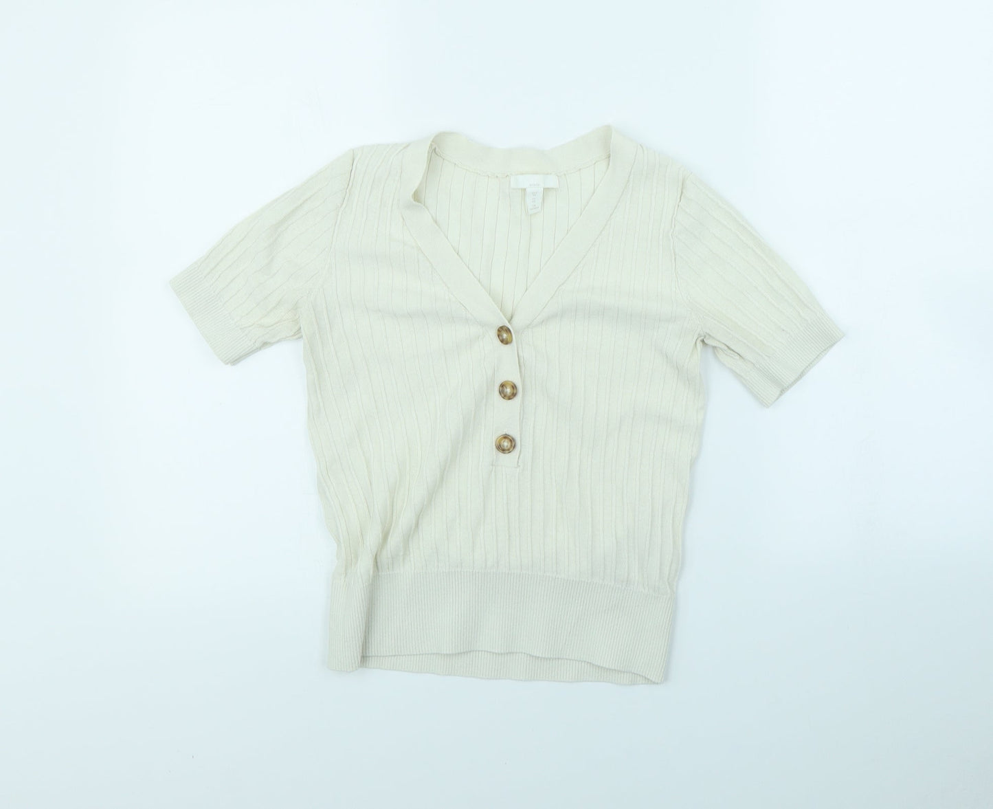 H&M Womens White   Pullover Jumper Size XS
