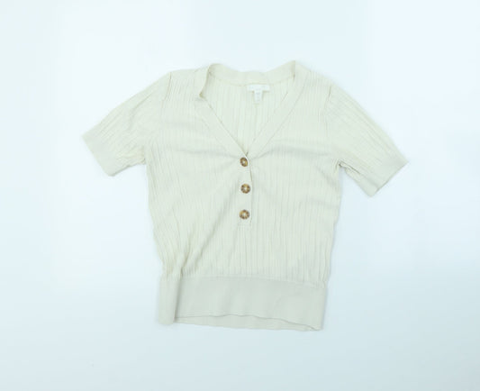 H&M Womens White   Pullover Jumper Size XS