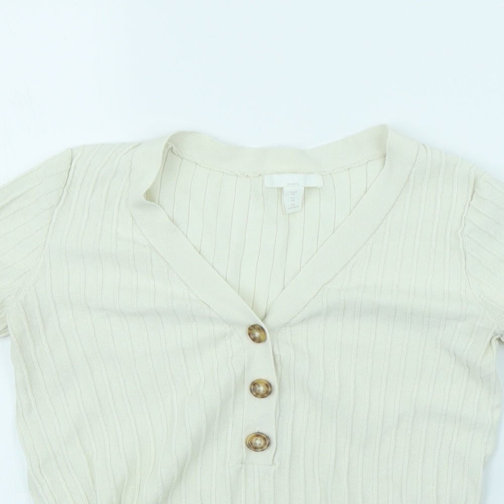H&M Womens White   Pullover Jumper Size XS