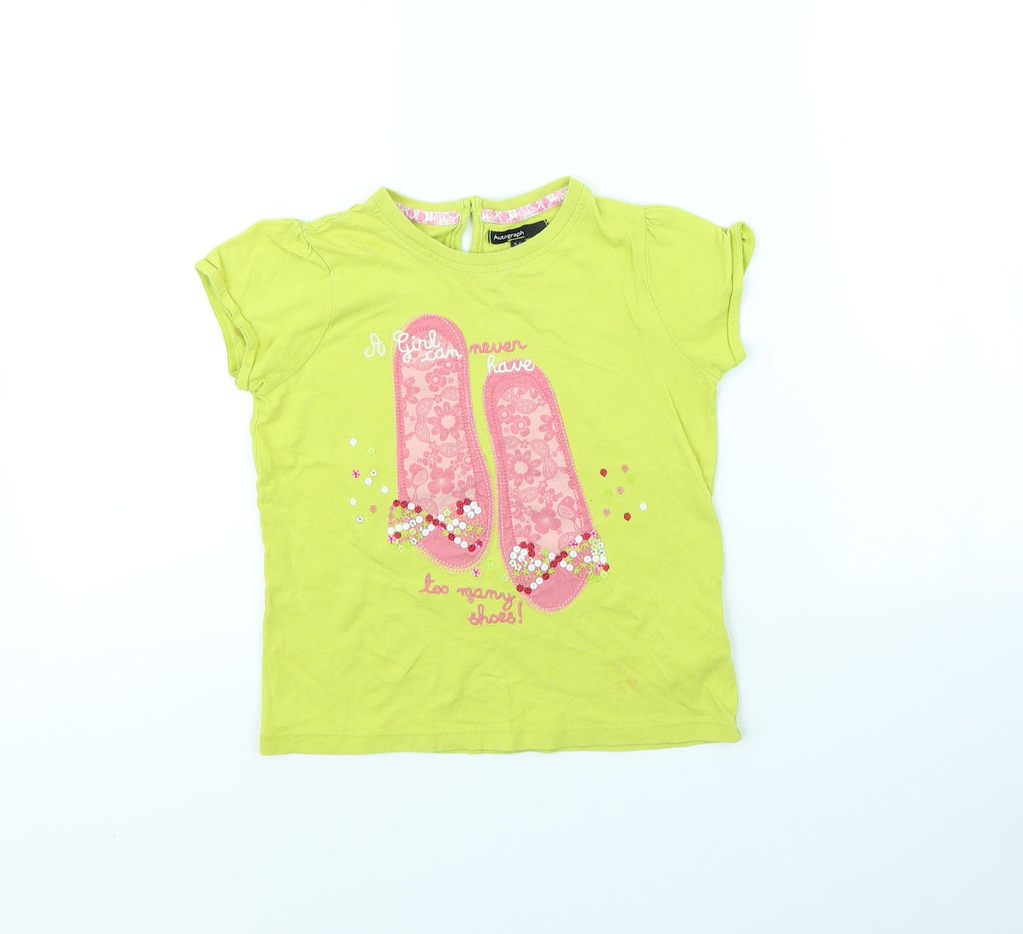 Autograph Girls Green   Basic T-Shirt Size 5 Years