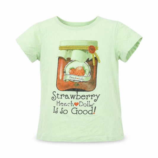 heach dolls Girls Green   Basic T-Shirt Size 6 Years  - Strawberry