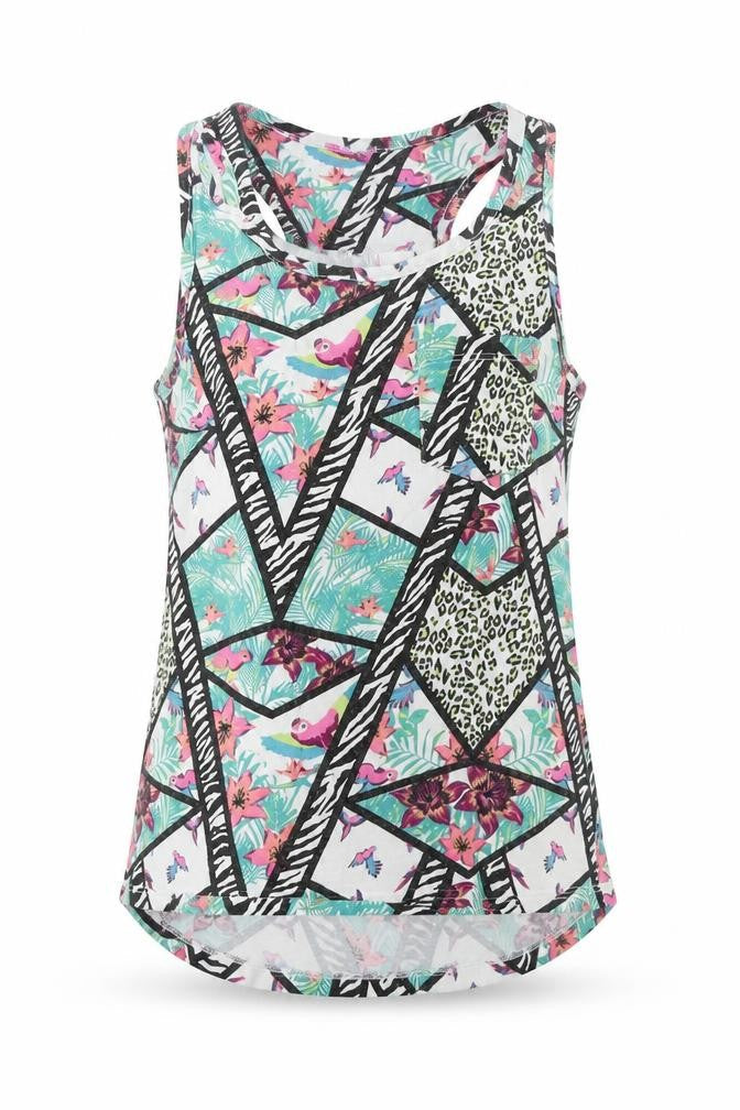 F&F Girls Multicoloured Spotted  Basic Tank Size 7 Years  - Birds