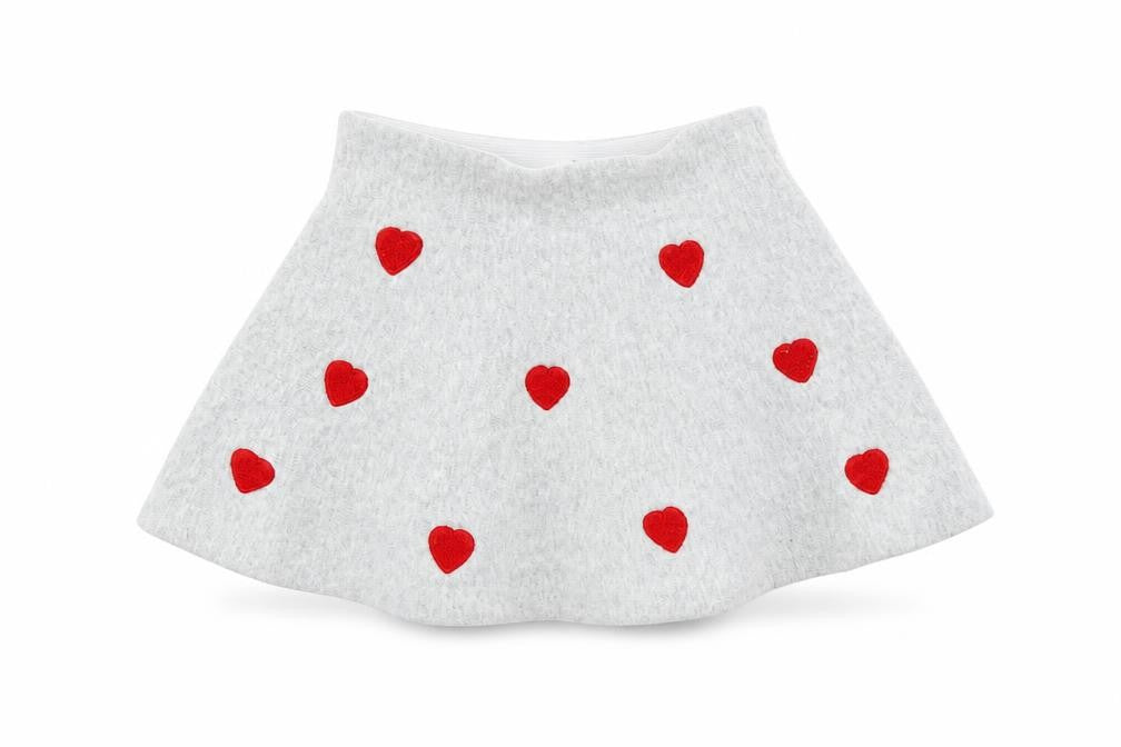 H&M Girls Grey Polka Dot  Flare Skirt Size 4 Years - Heart