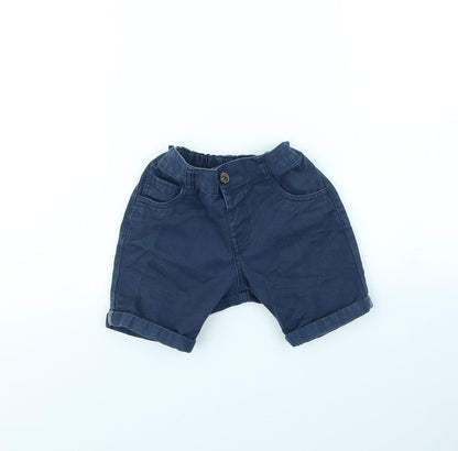 Preloved F&F Boys Blue   Cargo Shorts Size 4 Years - Front