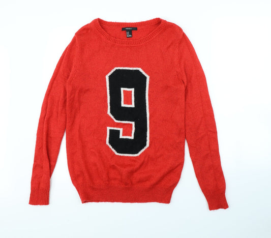 FOREVER 21 Womens Red   Pullover Jumper Size M  - 9