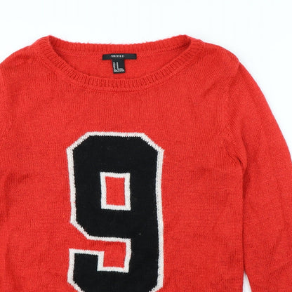 Preloved FOREVER 21 Womens Red   Pullover Jumper Size M  - 9 - Detail