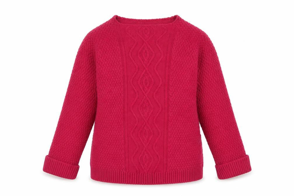 Bassini Womens Pink  Knit Pullover Jumper Size S