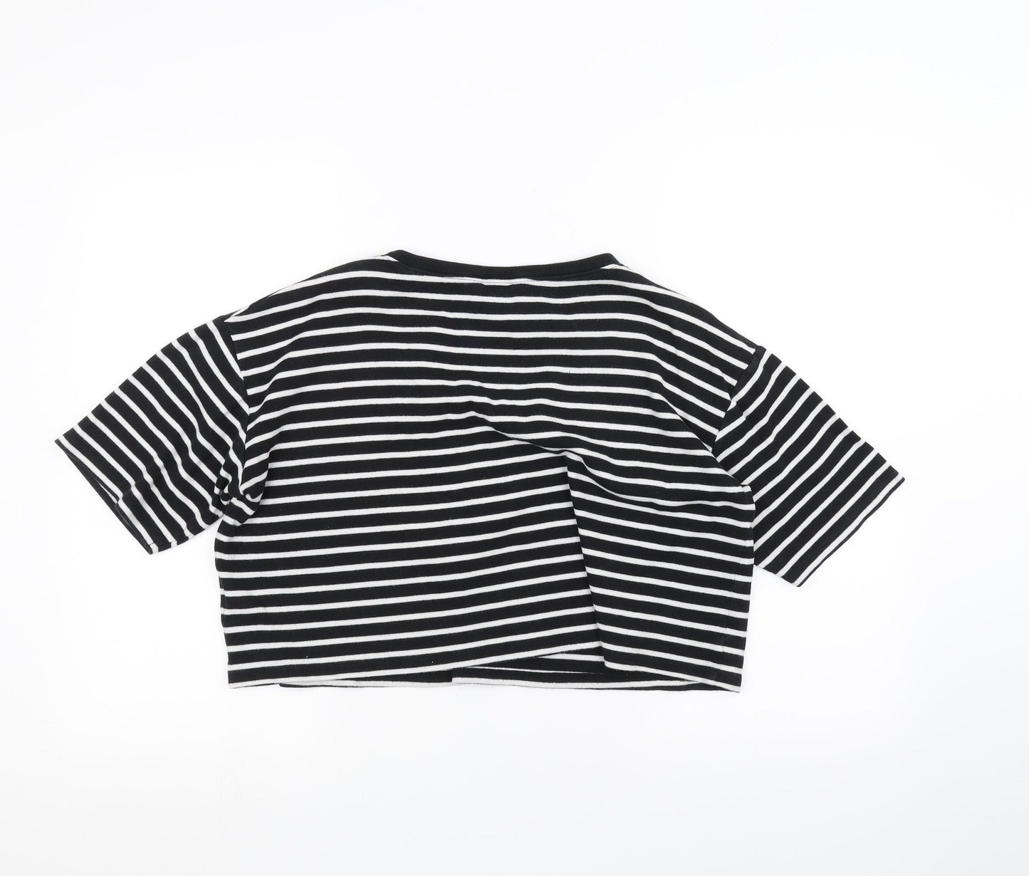 New Look Womens White Striped  Basic T-Shirt Size 12