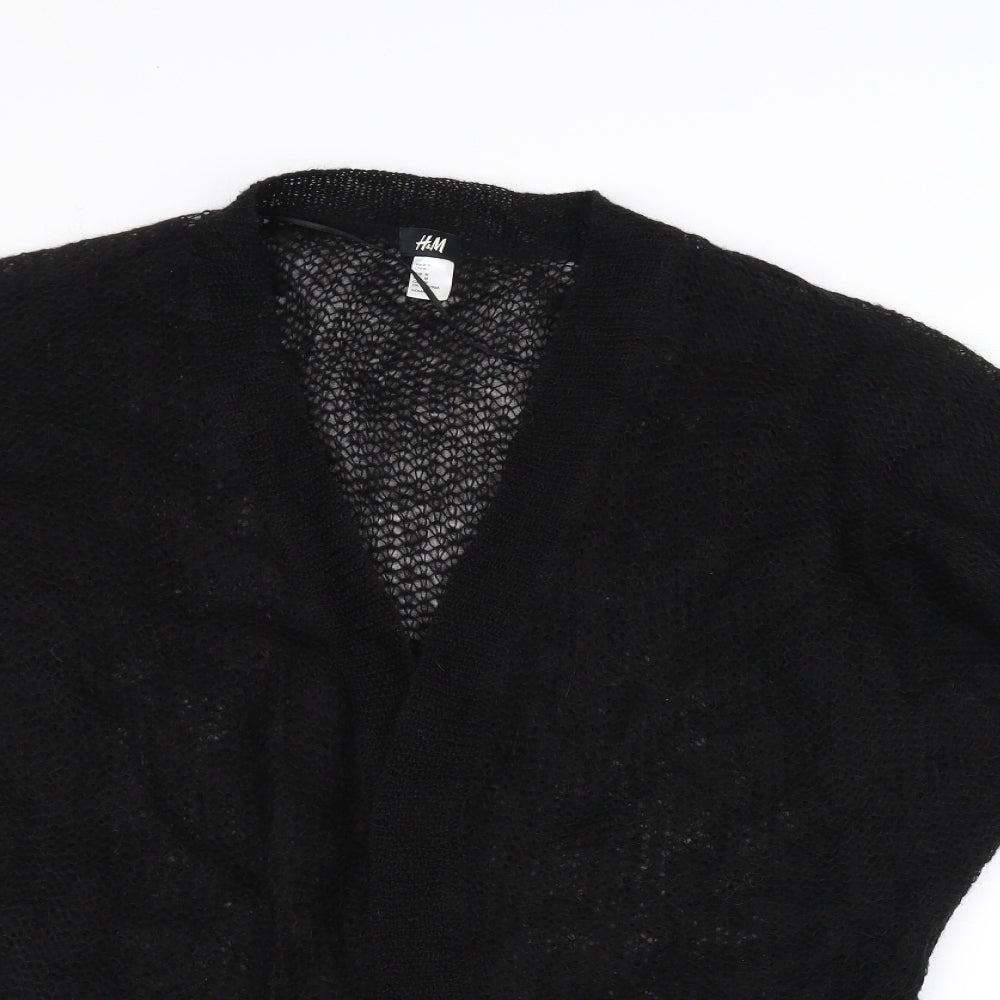 H&M Womens Black  Knit Jacket Coatigan Size M