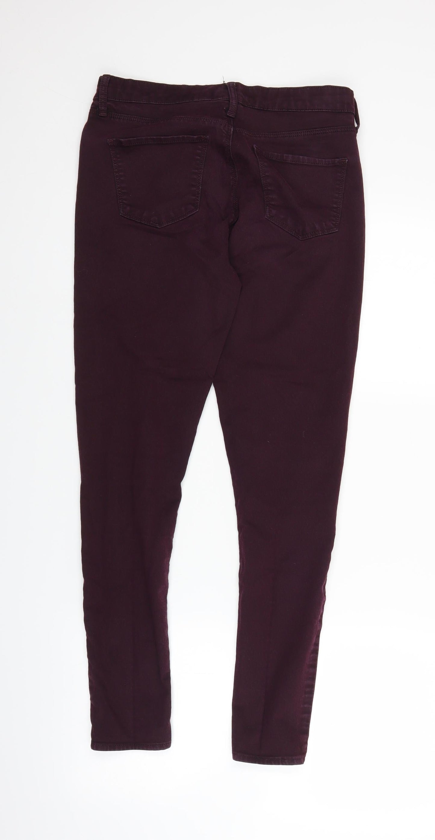 Topshop Womens Purple  Denim Straight Jeans Size 30 in L26 in