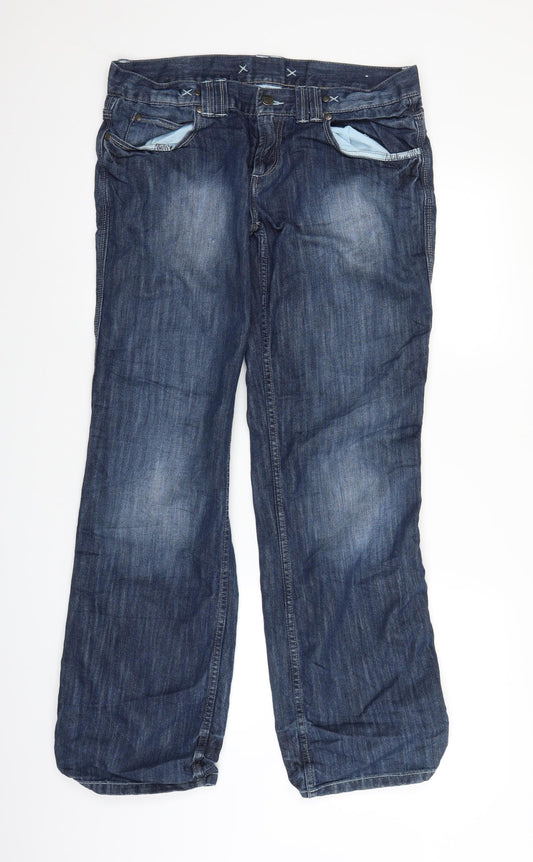 Preloved Colours of The World Womens Blue  Denim Straight Jeans Size 34 in L30 in - Front