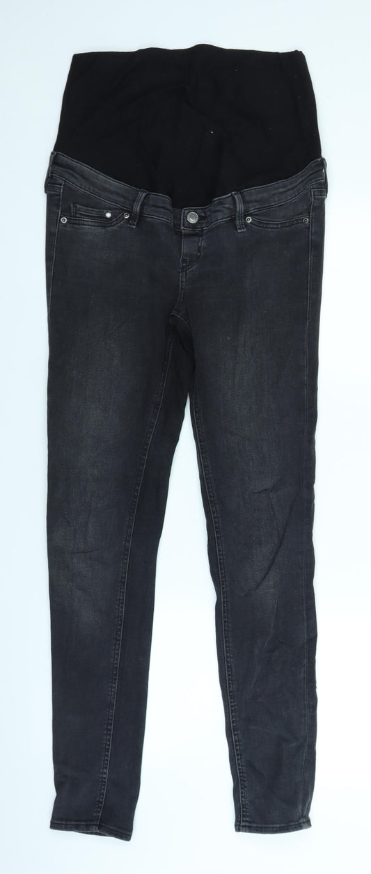 H&M Womens Grey  Denim Skinny Jeans Size 8 L30 in