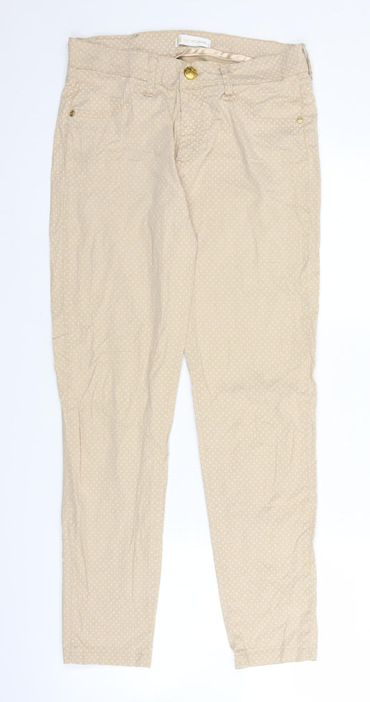 Morgana Womens Beige Polka Dot  Trousers  Size 28 in L27 in