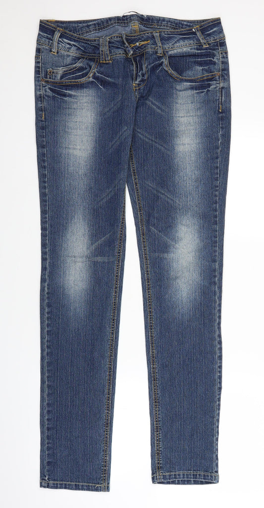 Koe Womens Blue  Denim Straight Jeans Size L L33 in