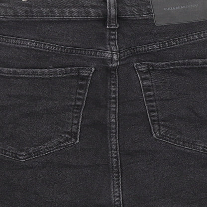 Pull&Bear Womens Black  Denim Mini Skirt Size S  - Distressed