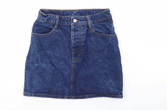 J Galt Womens Blue  Denim A-Line Skirt Size S