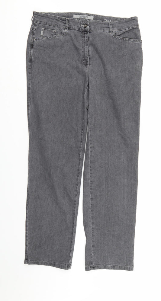ZERRES Womens Grey  Denim Skinny Jeans Size 14 L30 in