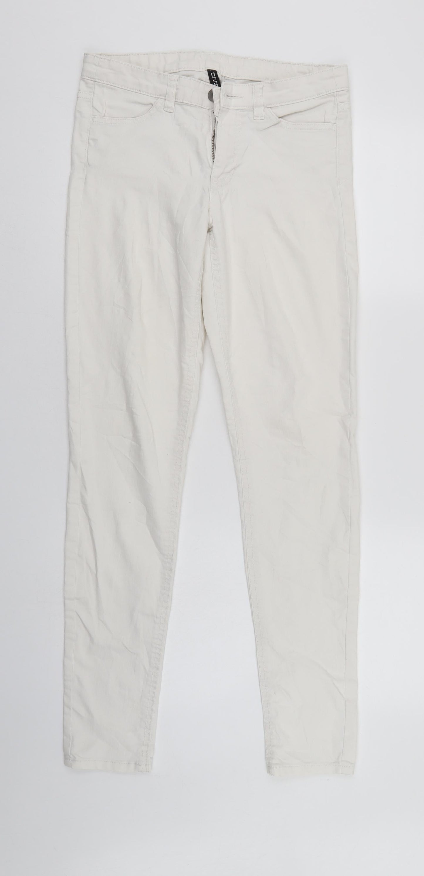 Divided Womens White  Denim Skinny Jeans Size 10 L30 in