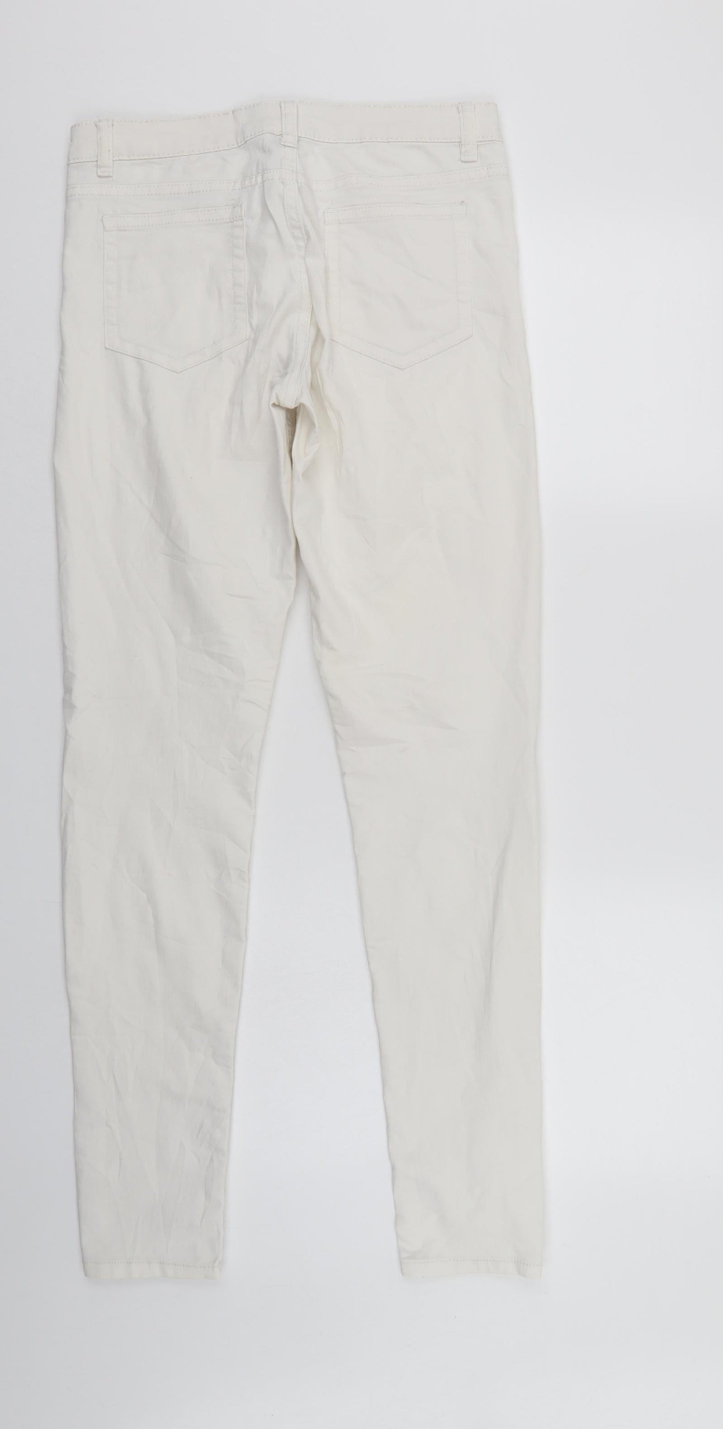 Divided Womens White  Denim Skinny Jeans Size 10 L30 in